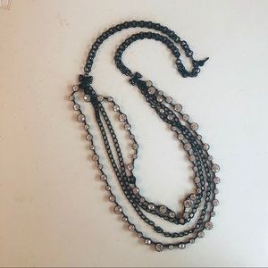 Betsey Johnson black rhinestone necklace